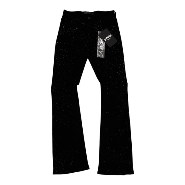 KDNK Black Rhinestone Flare Jean