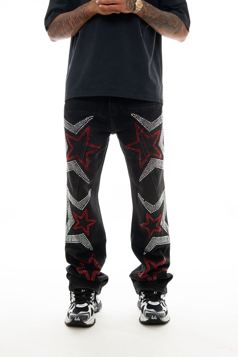 Star Rhinestone Flared Vicious Jean