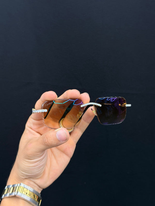 VVS Moissanite Light Brown Lens Glasses