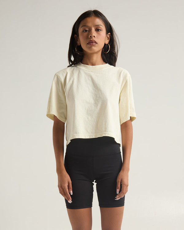 Shaka Wear Cream Crop Top Tee