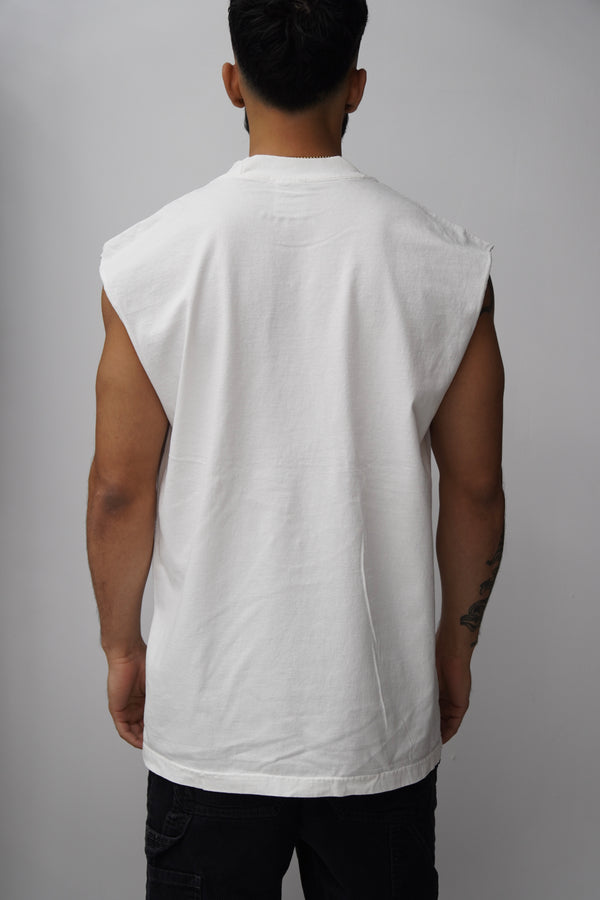 Shaka Wear Garnent Dye Muscle White Tee