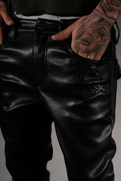 Premium Leather Flared Vicious Jean