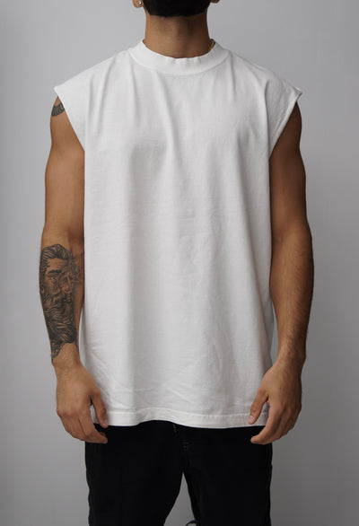 Shaka Wear Garnent Dye Muscle White Tee