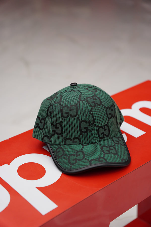 GG Green Leather Cap