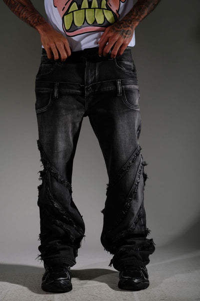 Double Waisted Frayed Vicous Denim Jean