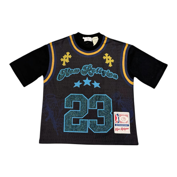 New Religion “23” Blue Yellow Tee