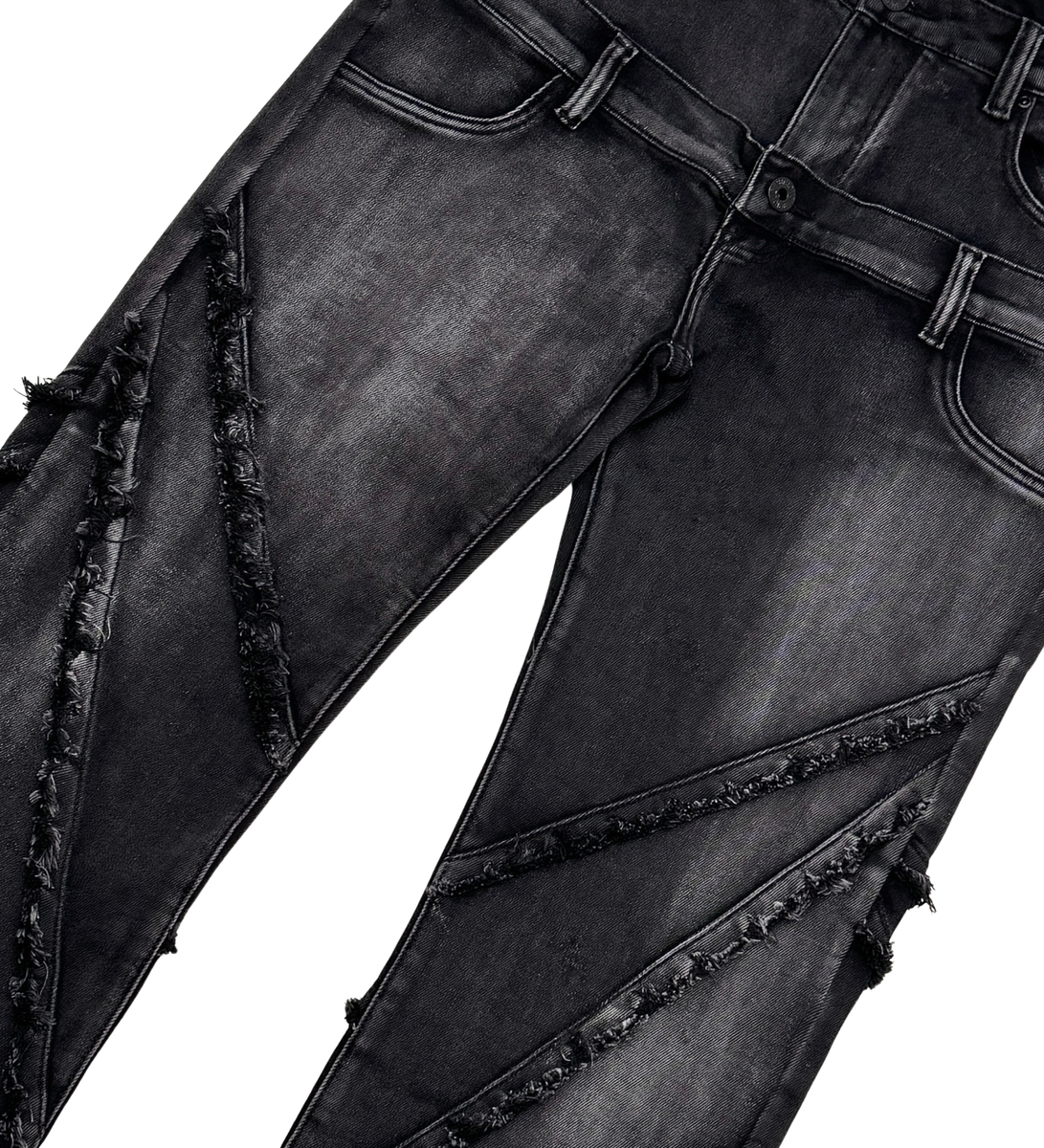 Double Waisted Frayed Vicous Denim Jean