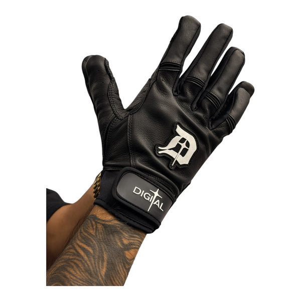 Digital Black Leather Gloves