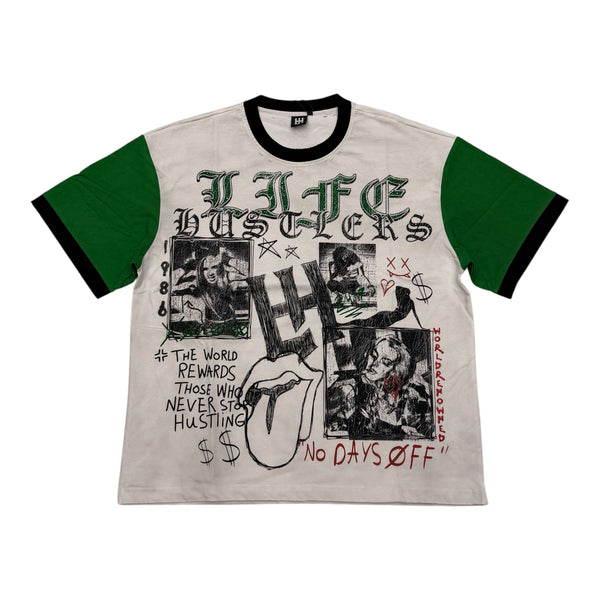 Life Hustlers “1986” White/Green Tee