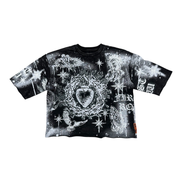 First Row “Sacred Heart” Black Tee