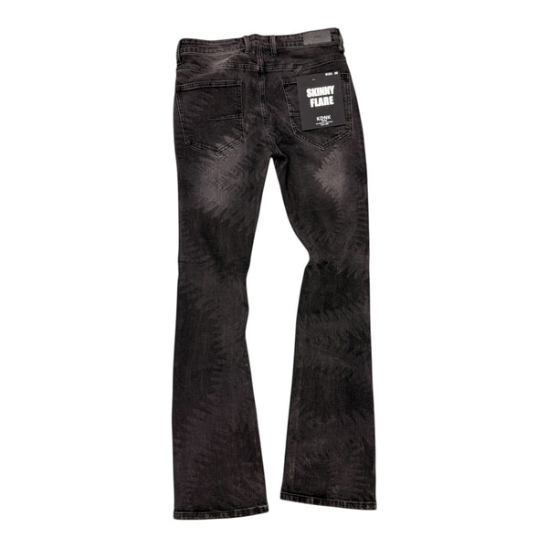 KDNK Black Skinny Flare Jean
