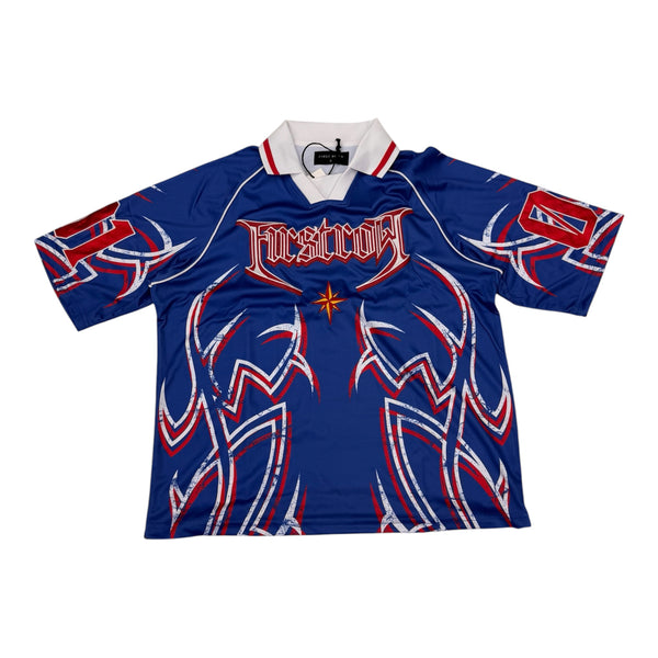 First Row “01” Blue/Orange Soccer Jersey Tee