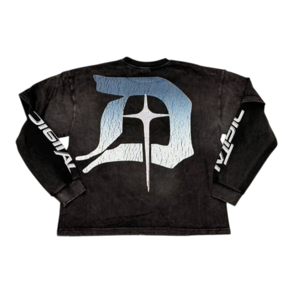 Digital “Metal Face” Black Longsleeve Tee