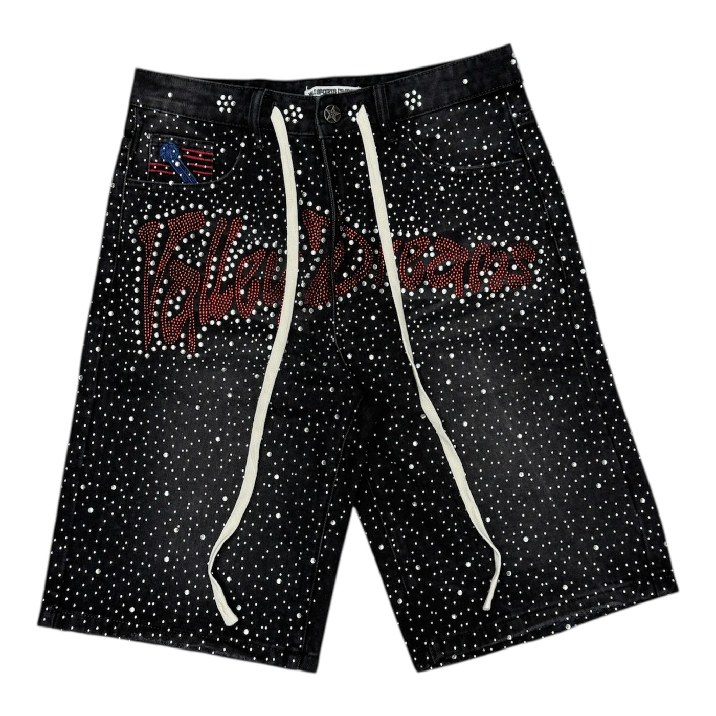 Valley Rhinestone Black Short Jean