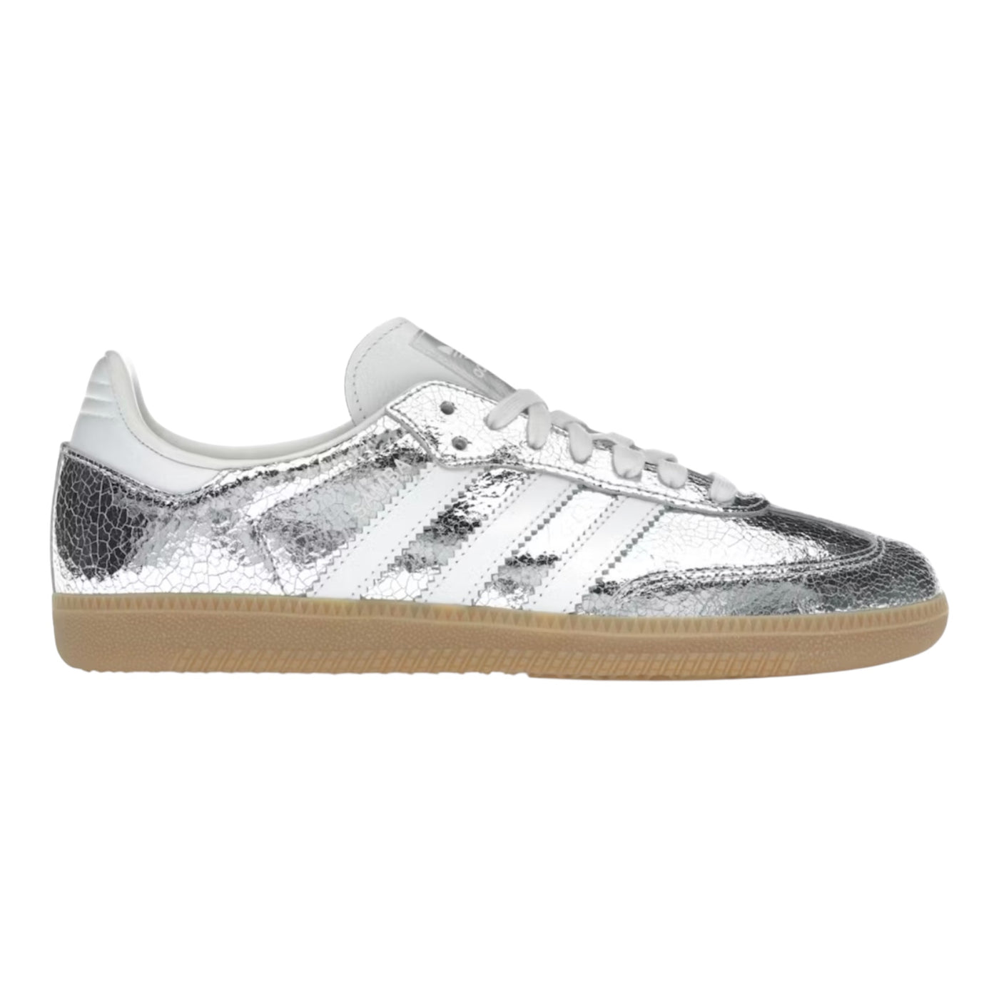 Adidas Samba Silver Metallic Cracked Leather