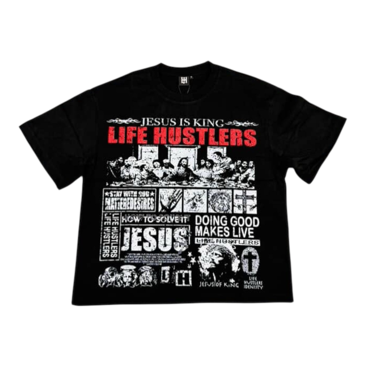 Life Hustlers “Jesus is King” Black Tee