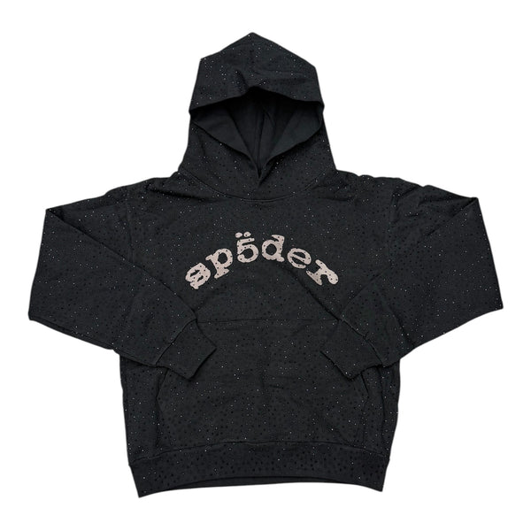 Spider Black Rhinestone Hoodie
