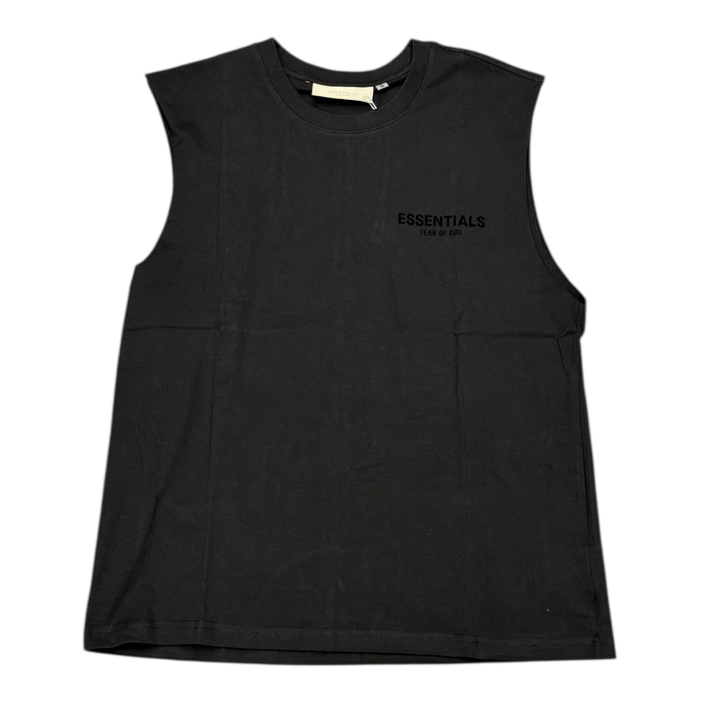 Essentials Black Sleeveless Tee