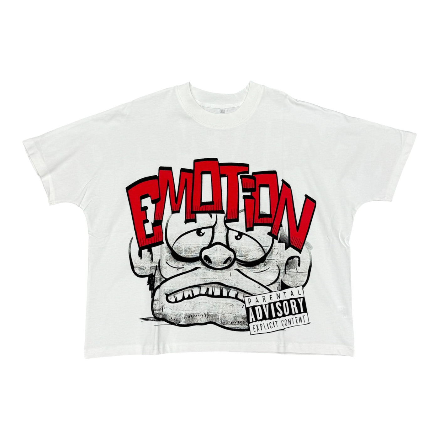 Mixed Emotions White/Red Crop Tee
