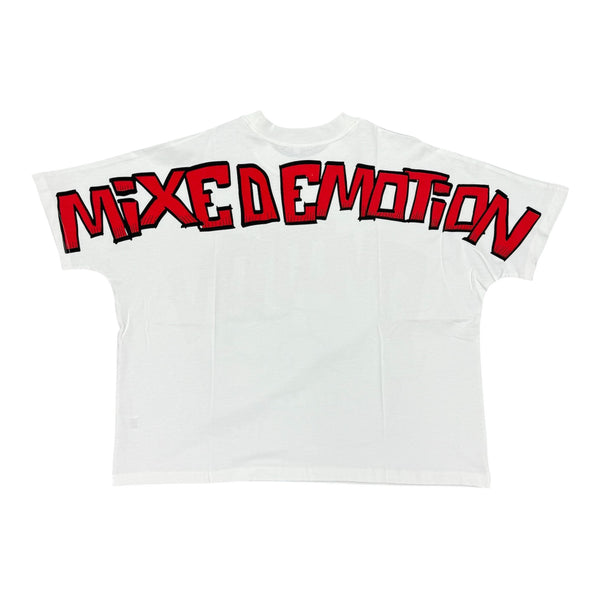 Mixed Emotions White/Red Crop Tee