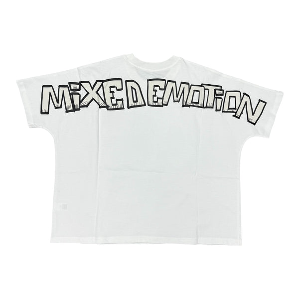 Mixed Emotions Skull White/Black Crop Tee