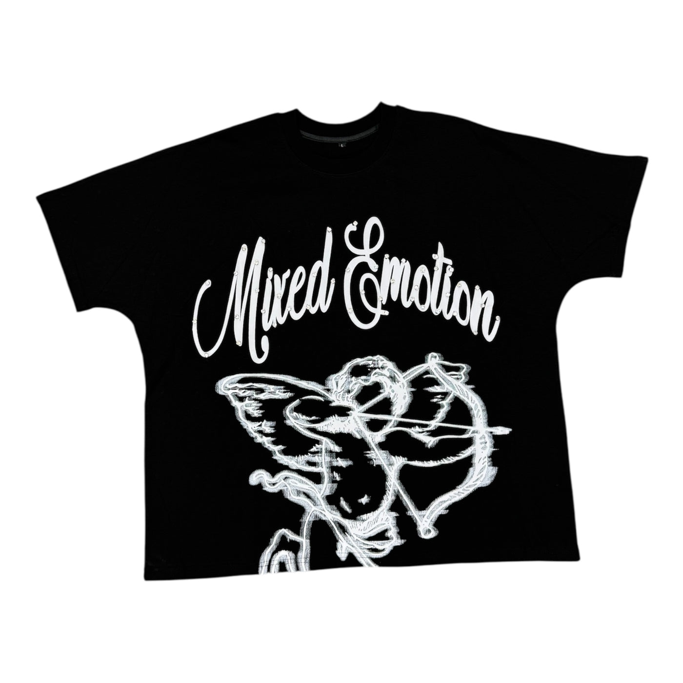 Mixed Emotions Cupid Black/White Crop Tee