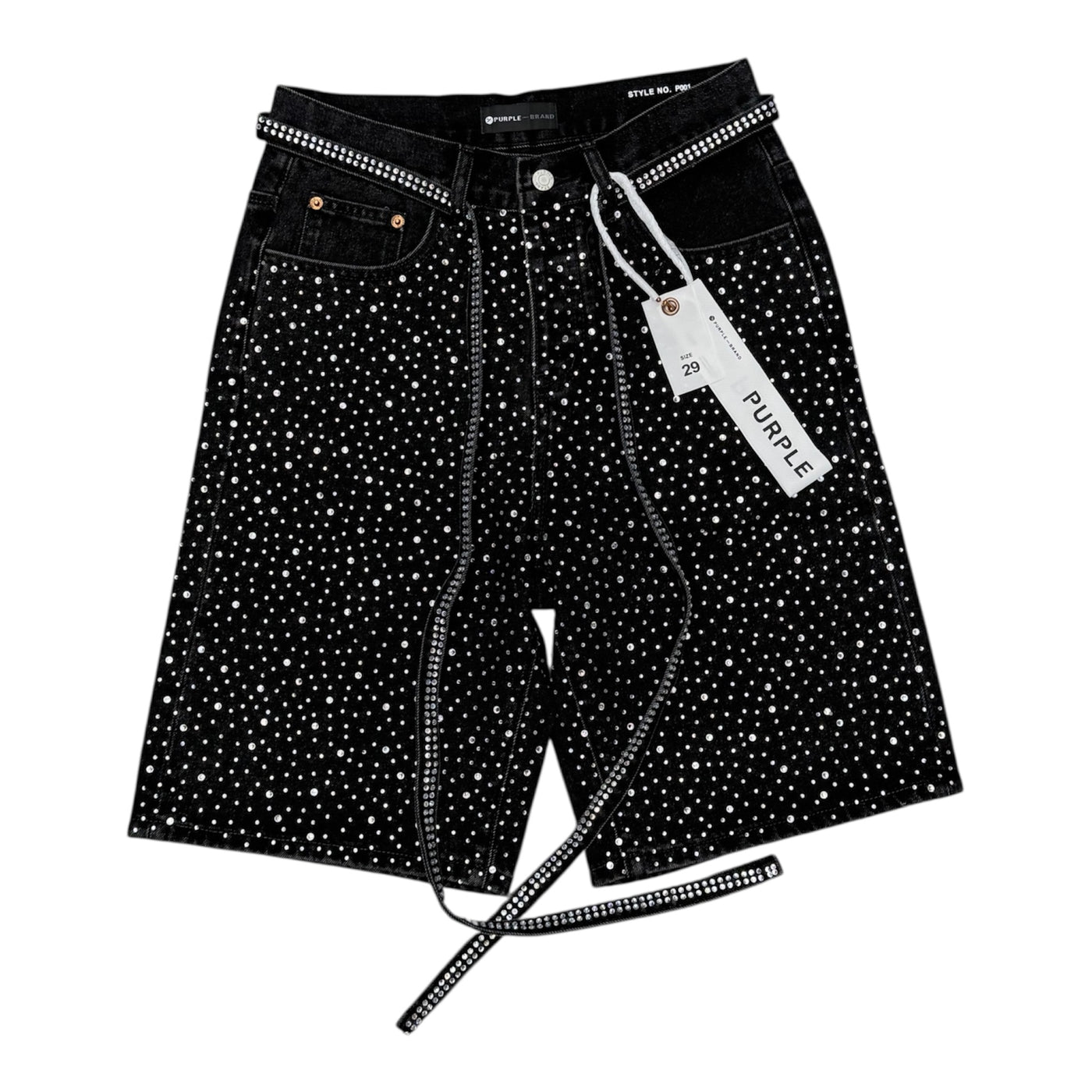 Purple Jean Rhinestone Black York