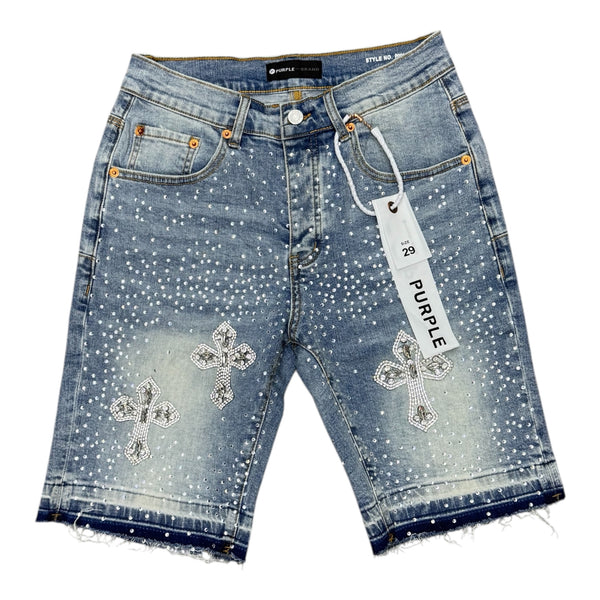 Purple Jean Cross Rhinestone Blue York