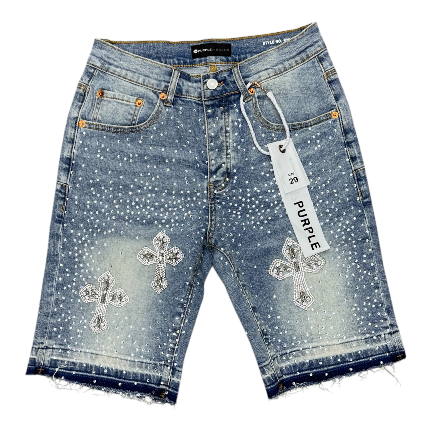 Purple Jean Cross Rhinestone Blue York