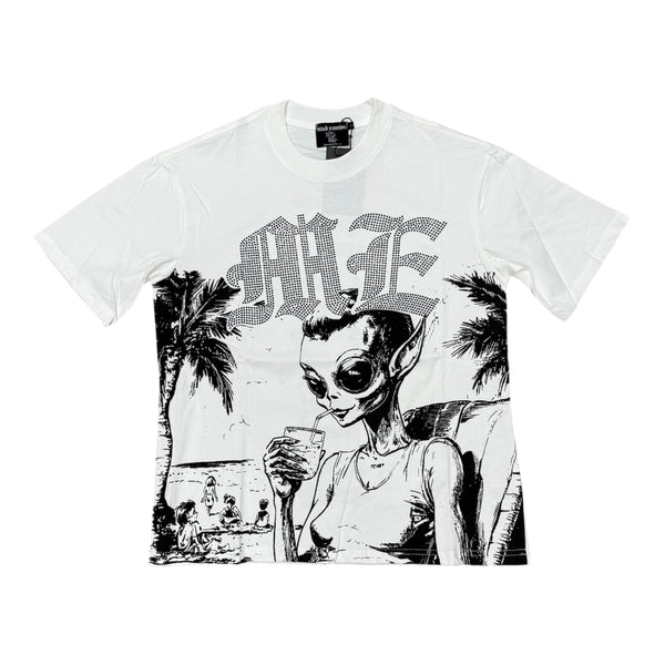 Mixed Emotions “Summer Alien” White Tee