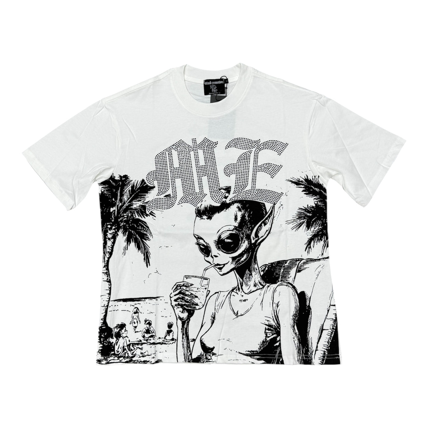 Mixed Emotions “Summer Alien” White Tee