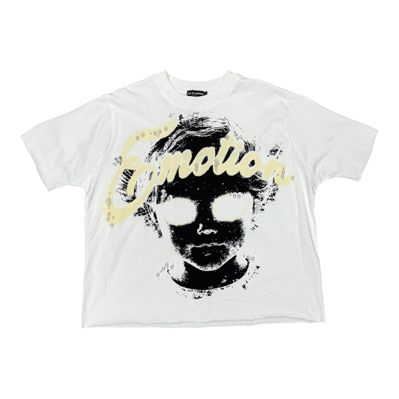 Mixed Emotions Pearl White Crop Tee