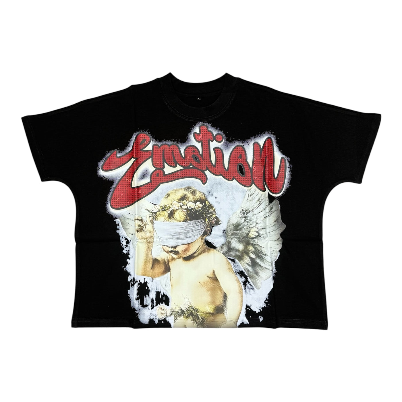Mixed Emotions Black/Red Crop Tee