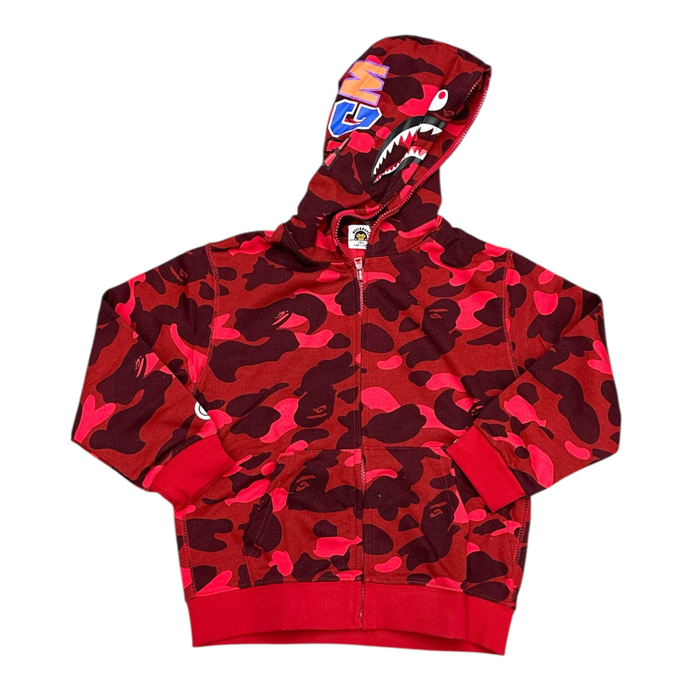 Bape Red Hoodie Kids