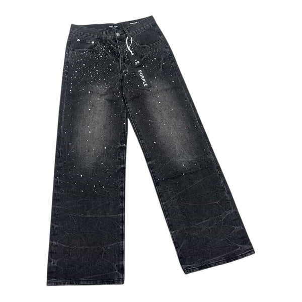 Purple Jean Black Rhinestone