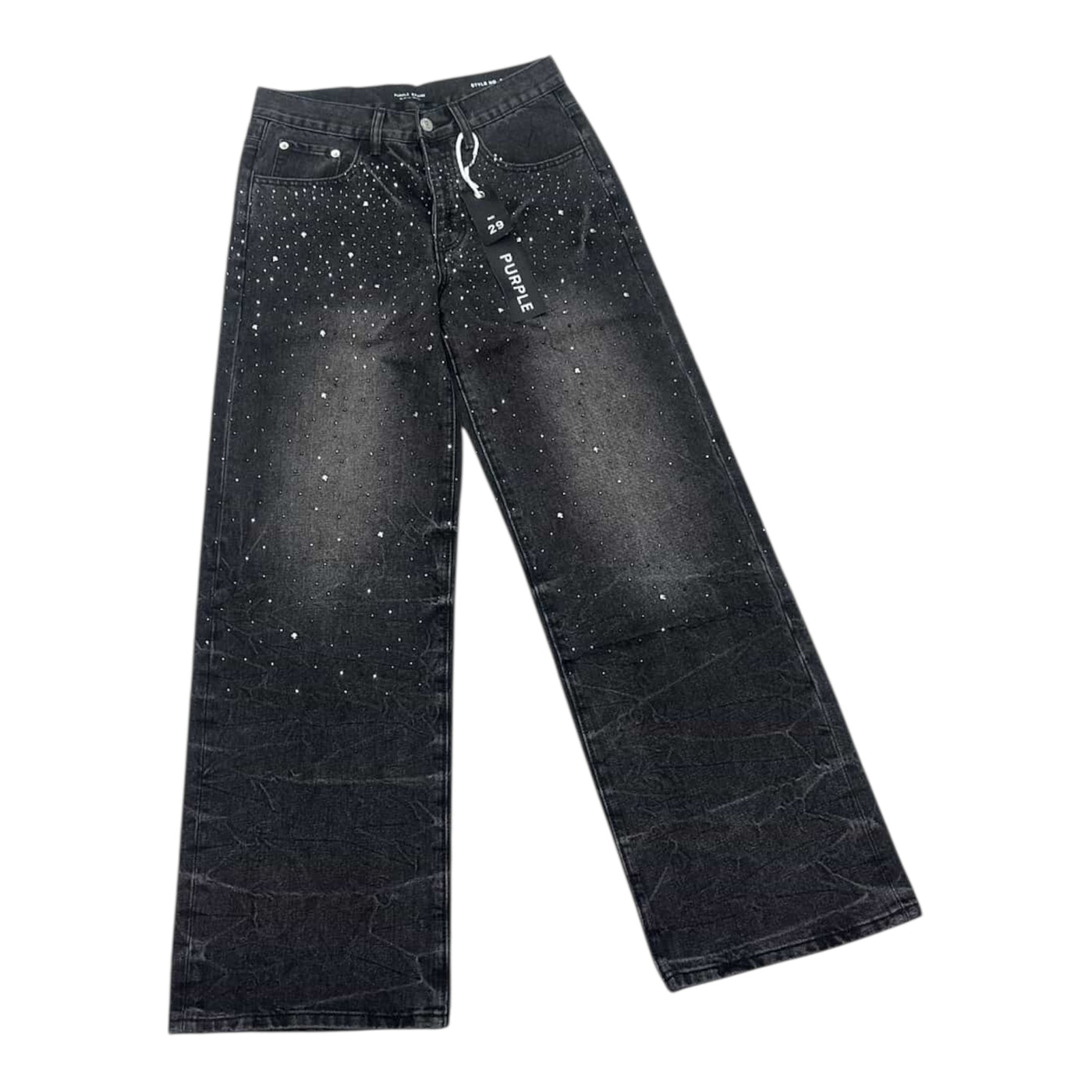 Purple Jean Black Rhinestone