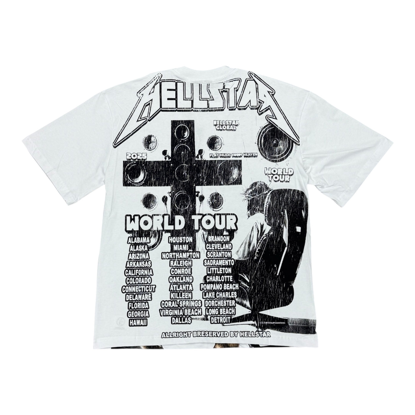 Hellstar “Jesus Rocks” White Tee