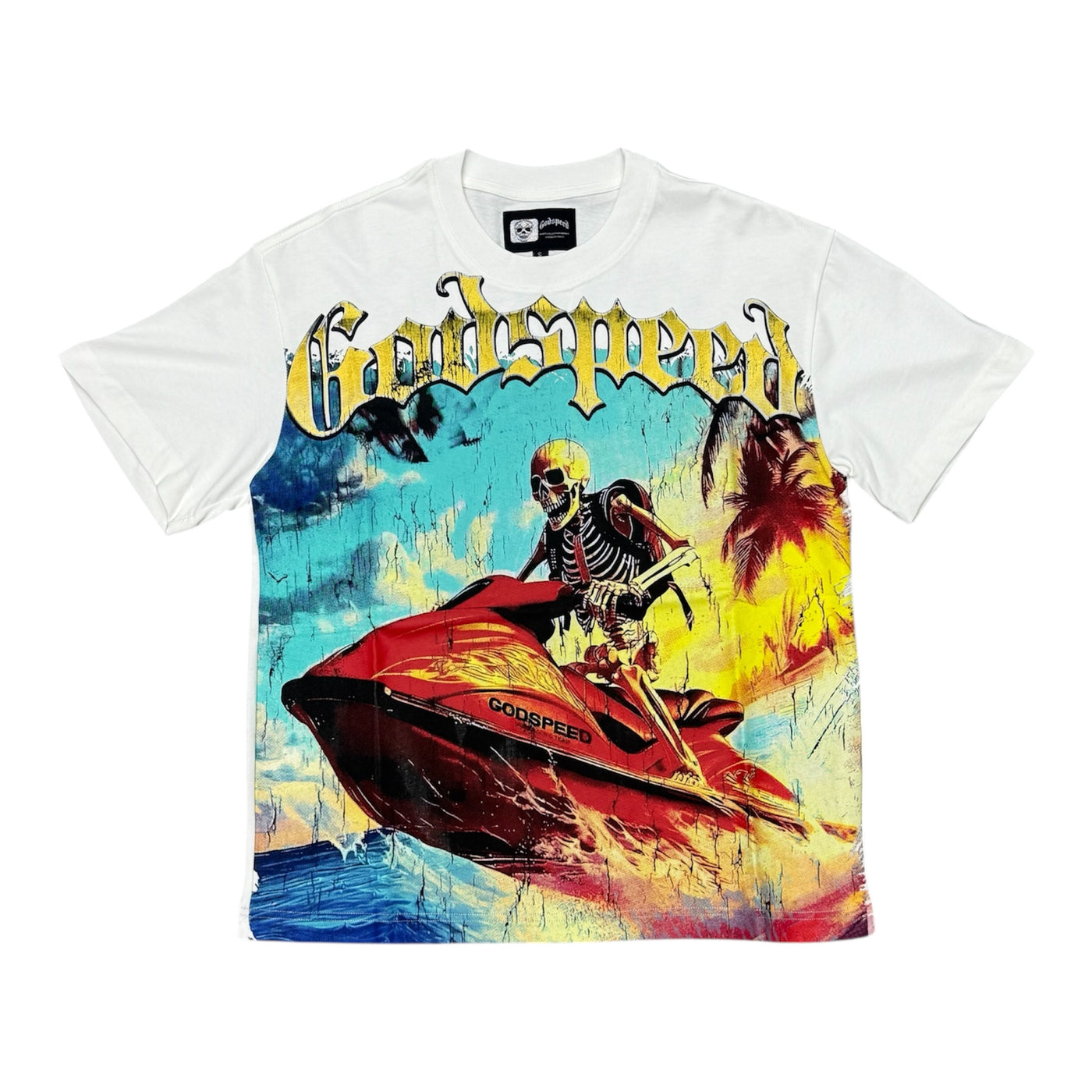 Godspeed “Skelly Jetski” White Tee