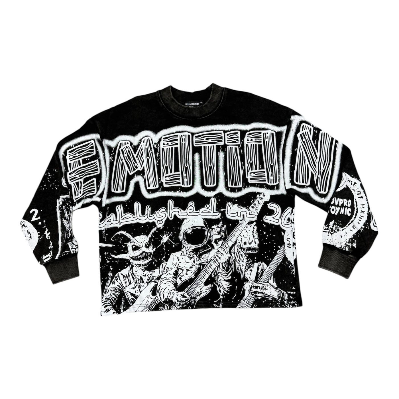 Mixed Emotions “Rockstar Astronaut” Black Longsleeve Tee