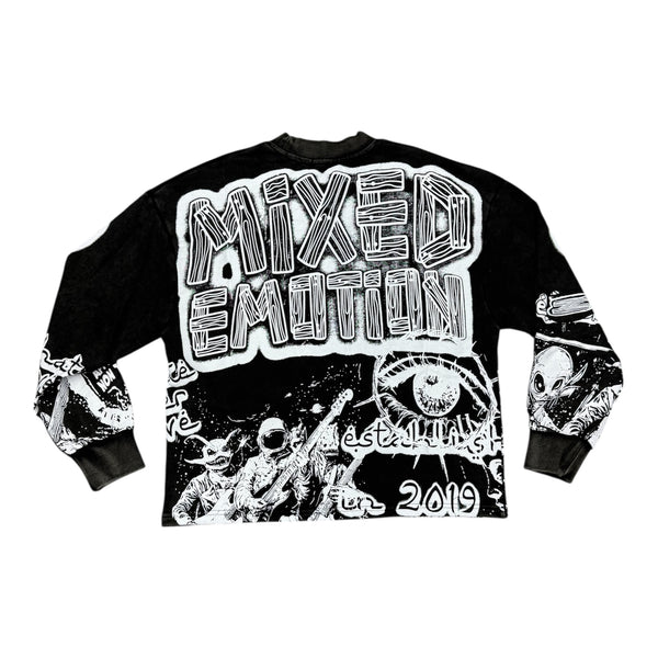 Mixed Emotions “Rockstar Astronaut” Black Longsleeve Tee