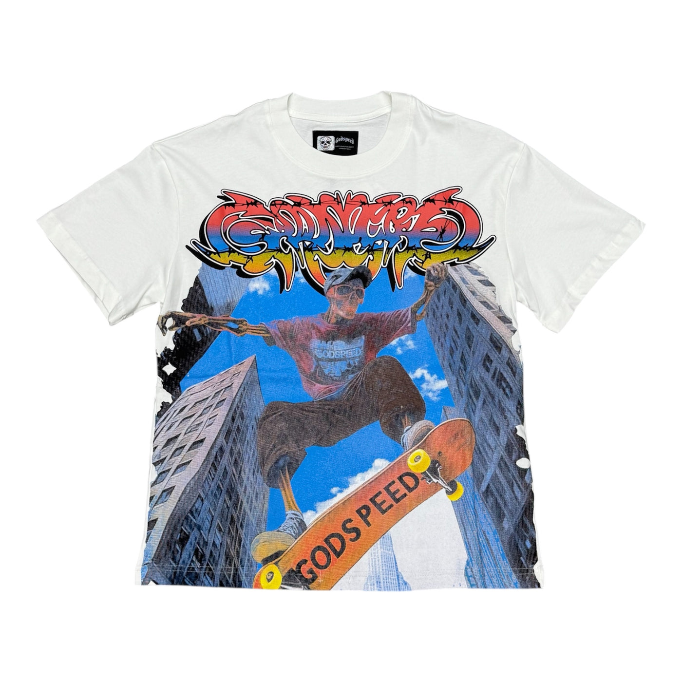 Godspeed “Skelly Skate” White Tee