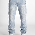 Guapi Aqua Blue Cross Straight Leg Denim Jean