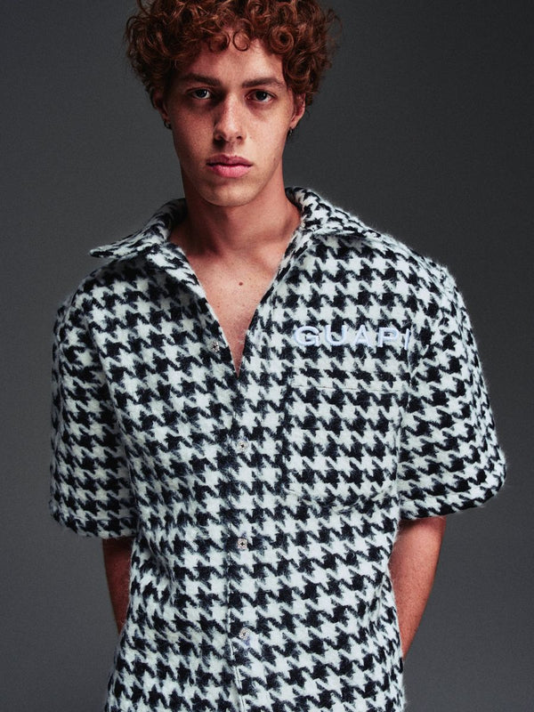 Guapi White Houndstooth Furry Tee