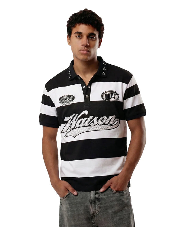 WATSON RUGBY POLO (BLACK/WHITE) TEE