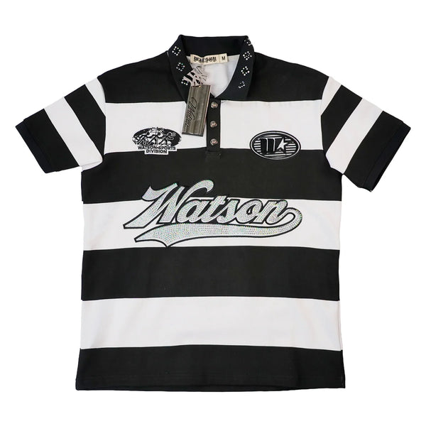 WATSON RUGBY POLO (BLACK/WHITE) TEE