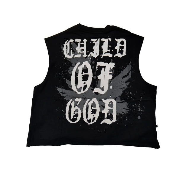 WATSON CHILD OF GOD CROSS RIVET BLACK TEE